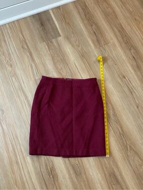J. Crew Mercantile Women's Burgundy Wool Blend Pencil Skirt